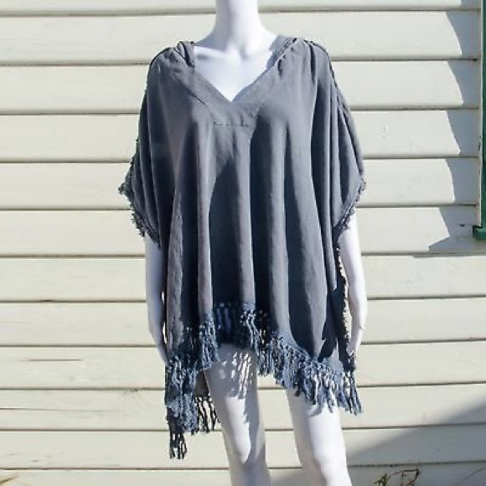 Free People hooded poncho